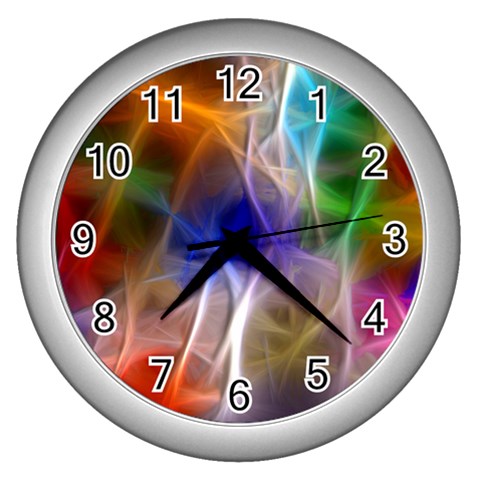 Fractal Fantasy Wall Clock (Silver) from ArtsNow.com Front