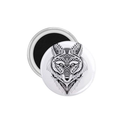 Ornate Foxy Wolf 1.75  Button Magnet from ArtsNow.com Front