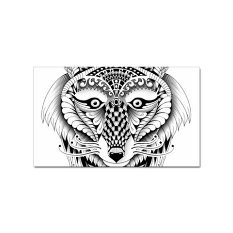 Ornate Foxy Wolf Sticker (Rectangle) from ArtsNow.com Front