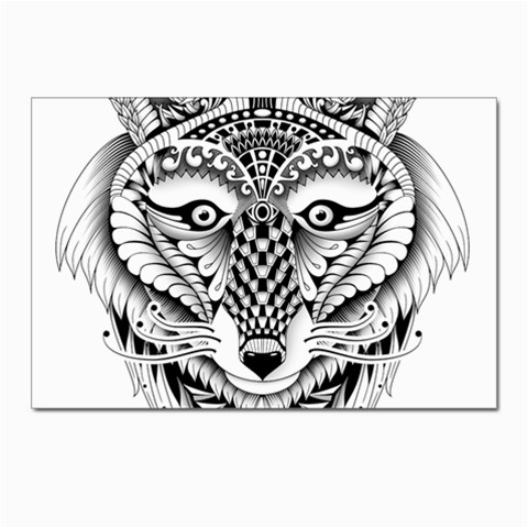 Ornate Foxy Wolf Postcard 4 x 6  (10 Pack) from ArtsNow.com Front