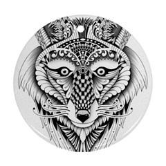 Ornate Foxy Wolf Round Ornament (Two Sides) from ArtsNow.com Front