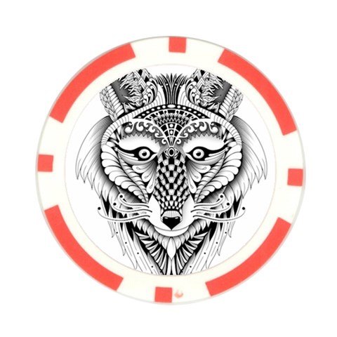 Ornate Foxy Wolf Poker Chip (10 Pack) from ArtsNow.com Front