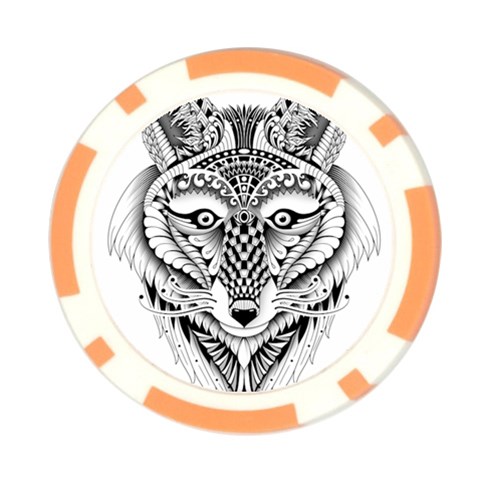 Ornate Foxy Wolf Poker Chip (10 Pack) from ArtsNow.com Front