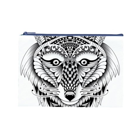 Ornate Foxy Wolf Cosmetic Bag (Large) from ArtsNow.com Front