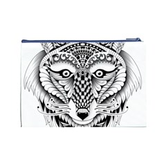 Ornate Foxy Wolf Cosmetic Bag (Large) from ArtsNow.com Back