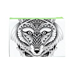 Ornate Foxy Wolf Cosmetic Bag (Large) from ArtsNow.com Back