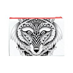 Ornate Foxy Wolf Cosmetic Bag (Large) from ArtsNow.com Back