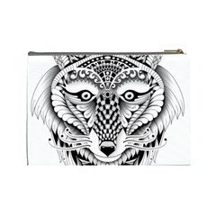 Ornate Foxy Wolf Cosmetic Bag (Large) from ArtsNow.com Back