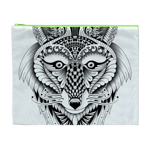 Ornate Foxy Wolf Cosmetic Bag (XL) from ArtsNow.com Front