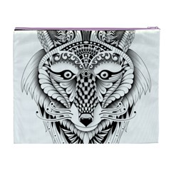 Ornate Foxy Wolf Cosmetic Bag (XL) from ArtsNow.com Back