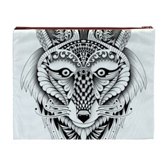 Ornate Foxy Wolf Cosmetic Bag (XL) from ArtsNow.com Back