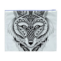 Ornate Foxy Wolf Cosmetic Bag (XL) from ArtsNow.com Back