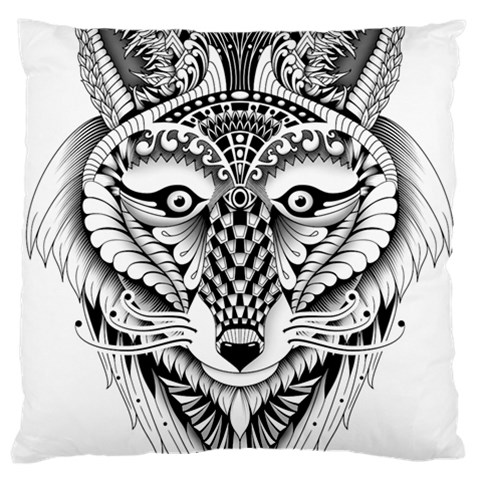 Ornate Foxy Wolf Large Cushion Case (Single Sided)  from ArtsNow.com Front