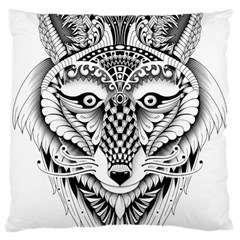 Ornate Foxy Wolf Large Cushion Case (Two Sided)  from ArtsNow.com Front