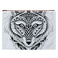 Ornate Foxy Wolf Cosmetic Bag (XXL) from ArtsNow.com Front