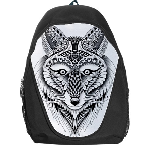 Ornate Foxy Wolf Backpack Bag from ArtsNow.com Front