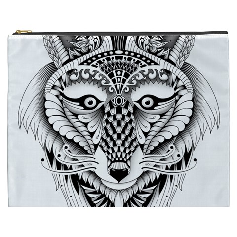 Ornate Foxy Wolf Cosmetic Bag (XXXL) from ArtsNow.com Front