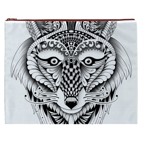 Ornate Foxy Wolf Cosmetic Bag (XXXL) from ArtsNow.com Front