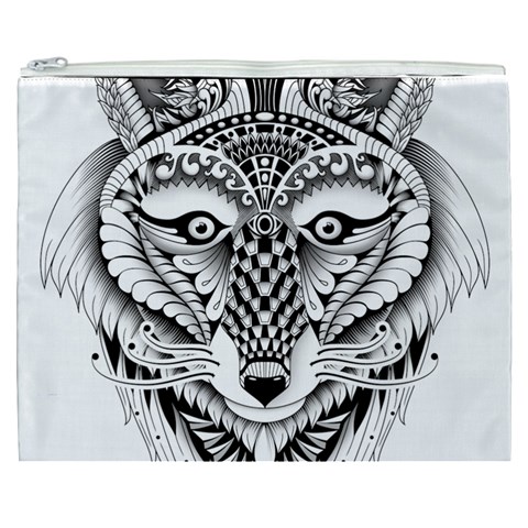 Ornate Foxy Wolf Cosmetic Bag (XXXL) from ArtsNow.com Front