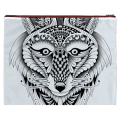 Ornate Foxy Wolf Cosmetic Bag (XXXL) from ArtsNow.com Back