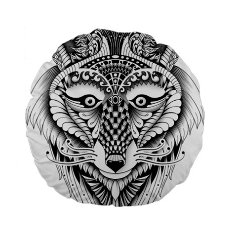 Ornate Foxy Wolf 15  Premium Round Cushion  from ArtsNow.com Front