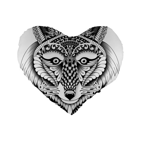 Ornate Foxy Wolf 16  Premium Heart Shape Cushion  from ArtsNow.com Front