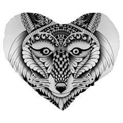 Ornate Foxy Wolf 19  Premium Heart Shape Cushion from ArtsNow.com Front