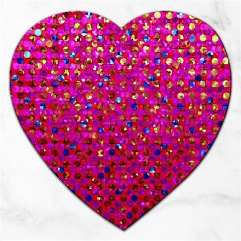 Polka Dot Sparkley Jewels 1 Jigsaw Puzzle (Heart) from ArtsNow.com Front