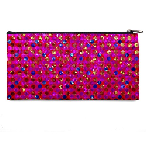 Polka Dot Sparkley Jewels 1 Pencil Case from ArtsNow.com Back