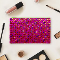 Polka Dot Sparkley Jewels 1 Cosmetic Bag (Medium) from ArtsNow.com Front