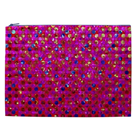 Polka Dot Sparkley Jewels 1 Cosmetic Bag (XXL) from ArtsNow.com Front