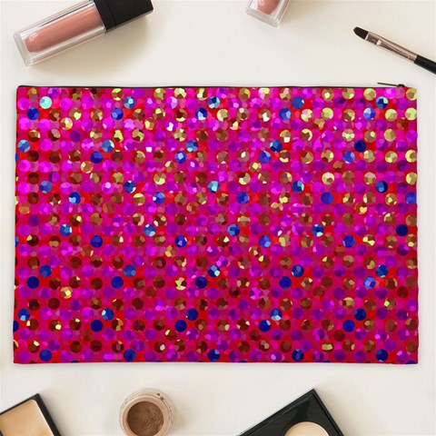 Polka Dot Sparkley Jewels 1 Cosmetic Bag (XXL) from ArtsNow.com Back