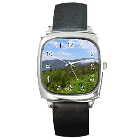 Newfoundland Square Leather Watch from ArtsNow.com Front