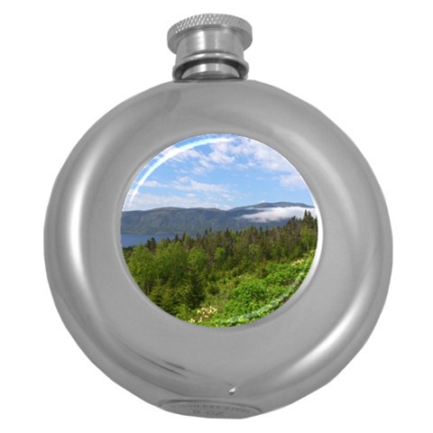 Newfoundland Hip Flask (Round) from ArtsNow.com Front