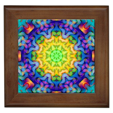 Psychedelic Abstract Framed Ceramic Tile from ArtsNow.com Front