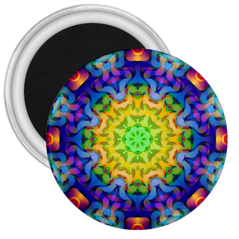 Psychedelic Abstract 3  Button Magnet from ArtsNow.com Front