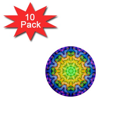 Psychedelic Abstract 1  Mini Button Magnet (10 pack) from ArtsNow.com Front