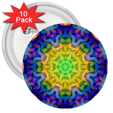 Psychedelic Abstract 3  Button (10 pack) from ArtsNow.com Front