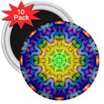 Psychedelic Abstract 3  Button Magnet (10 pack)