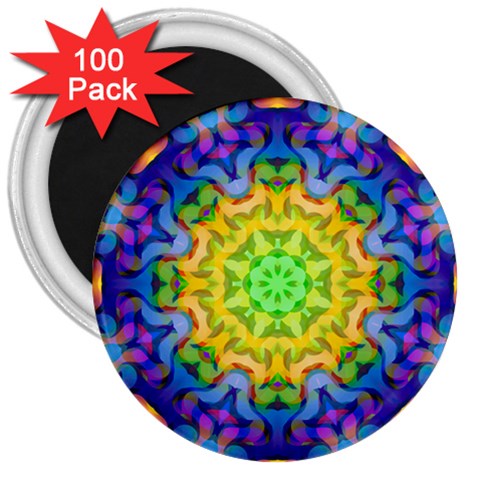 Psychedelic Abstract 3  Button Magnet (100 pack) from ArtsNow.com Front