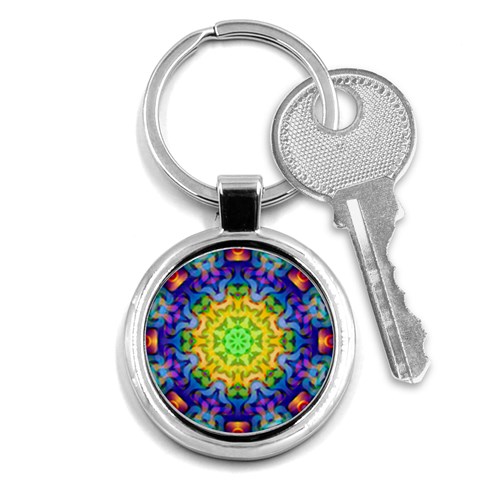 Psychedelic Abstract Key Chain (Round) from ArtsNow.com Front