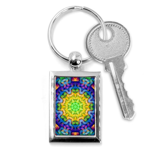 Psychedelic Abstract Key Chain (Rectangle) from ArtsNow.com Front