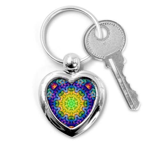 Psychedelic Abstract Key Chain (Heart) from ArtsNow.com Front