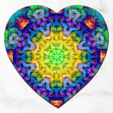 Psychedelic Abstract Jigsaw Puzzle (Heart) from ArtsNow.com Front