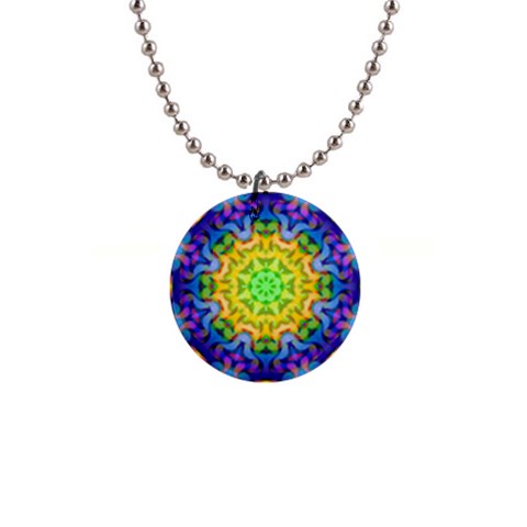 Psychedelic Abstract Button Necklace from ArtsNow.com Front