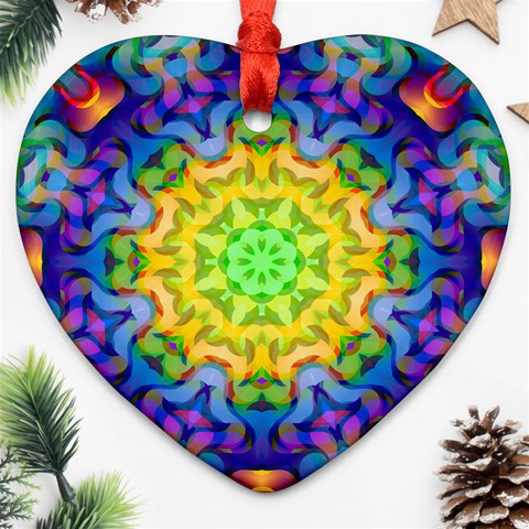 Psychedelic Abstract Heart Ornament (Two Sides) from ArtsNow.com Back