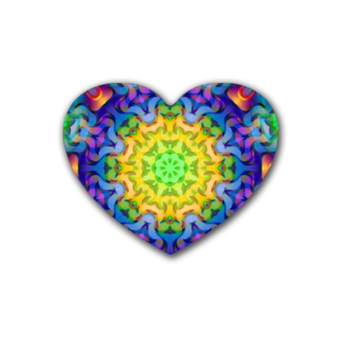 Psychedelic Abstract Drink Coasters (Heart) from ArtsNow.com Front