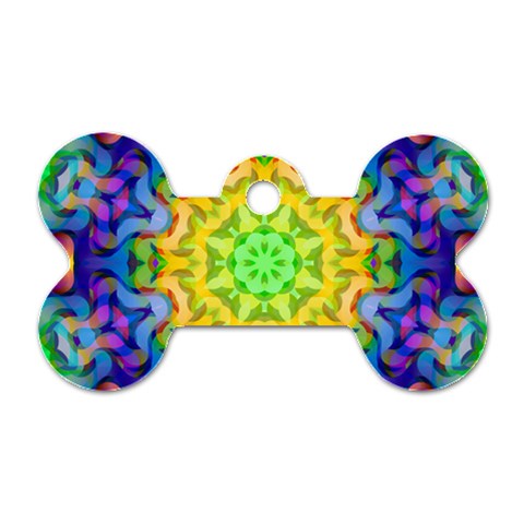 Psychedelic Abstract Dog Tag Bone (One Sided) from ArtsNow.com Front