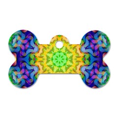 Psychedelic Abstract Dog Tag Bone (Two Sided) from ArtsNow.com Front