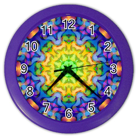 Psychedelic Abstract Wall Clock (Color) from ArtsNow.com Front